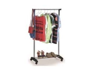 Arara de Roupas com Sapateira e Rodinhas Regulável em Aço Arthi