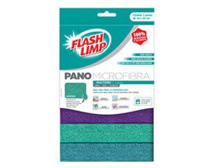 Pano de Microfibra Multiuso Flashlimp 3 unidades
