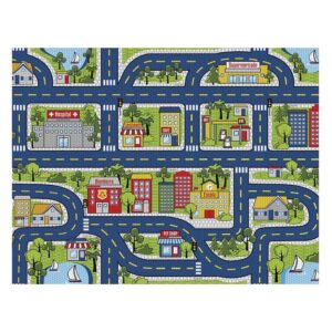 Tapete Passadeira Infantil Brisa Estampa Pista Kapazi 1,30 x 1m