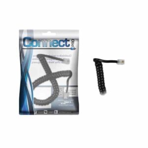 Cabo de Telefone Espiral RJ11 Preto Connect 1m