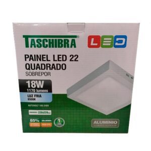 Painel Led Quadrado de Sobrepor Luz Fria Taschibra 18W Bivolt