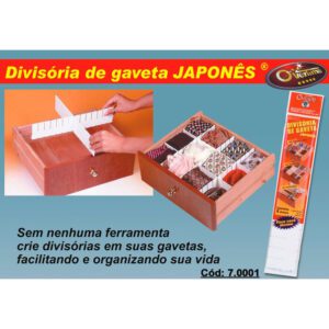 Divisória de Gaveta em Plástico Branco Overtime 5 unidades 7x36cm