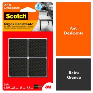 Protetor Anti-risco Quadrado Preto GG Scotch 3M - 4 unidades