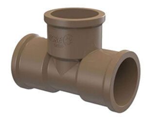 Tê de PVC Soldável Marrom Tigre 50mm