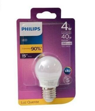 Lâmpada Led Bolinha 4W 127V 3.0K Philips