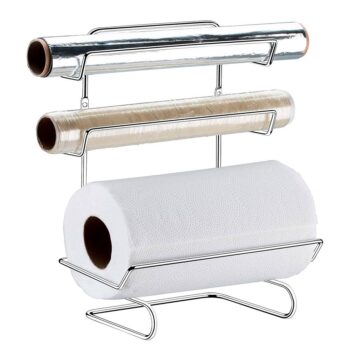 Porta Papel Toalha de Aço Cromado Future 3 Rolos