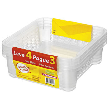 Kit de Cestos Organizadores de Plástico Sanremo Leve 4 Pague 3 - 1,6L