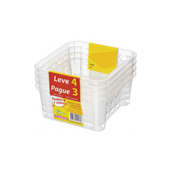 Kit de Cestos Organizadores de Plástico Sanremo 4 unidades 746 ml