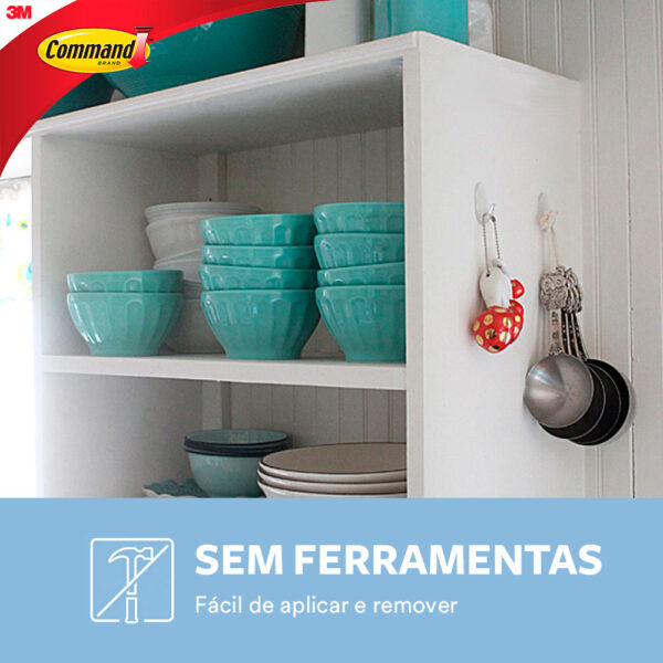 Gancho Adesivo de Plástico Incolor Command 3M até 1,8kg - Imagem 2