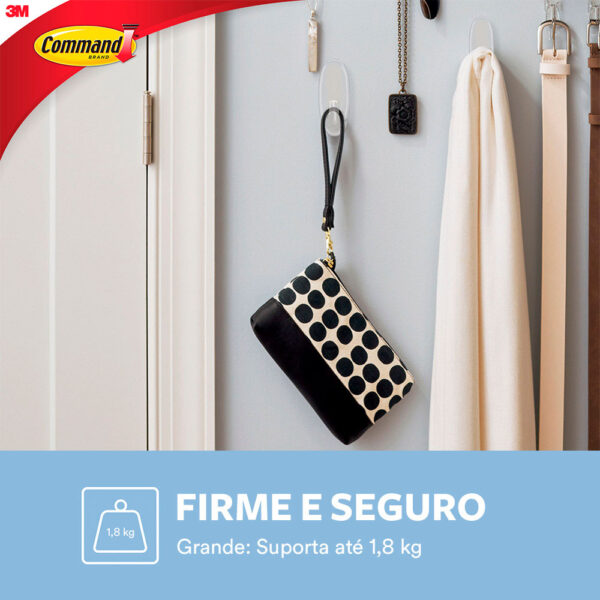 Gancho Adesivo de Plástico Incolor Command 3M até 1,8kg - Imagem 3