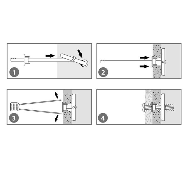 Bucha Toggler com Parafuso 1/4'' Bemfixa - Imagem 3