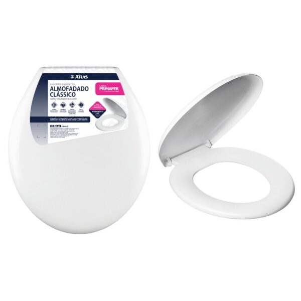 Assento Sanitário Almofadado Clássico com Tampa Primafer - Atlas