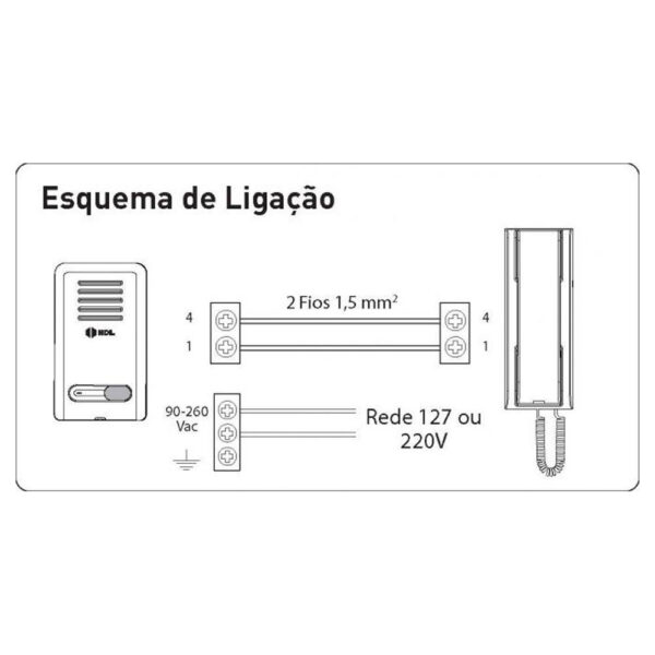 Interfone sem Teclado AZ-S01 Branco HDL - Imagem 2