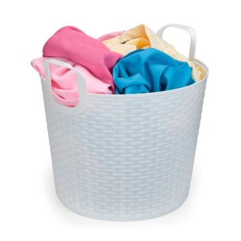 Cesto de Roupas em Plástico Branco Arthi 24L