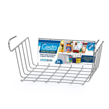 Cesto Gaveta Aramado Prateleira Cromado Arthi 24cm
