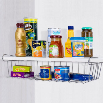 Cesto Gaveta Aramado Prateleira Cromado Arthi 48cm