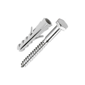 Bucha de Fixação em Nylon com Parafuso Sextavado 10mm Bemfixa 2 unidades