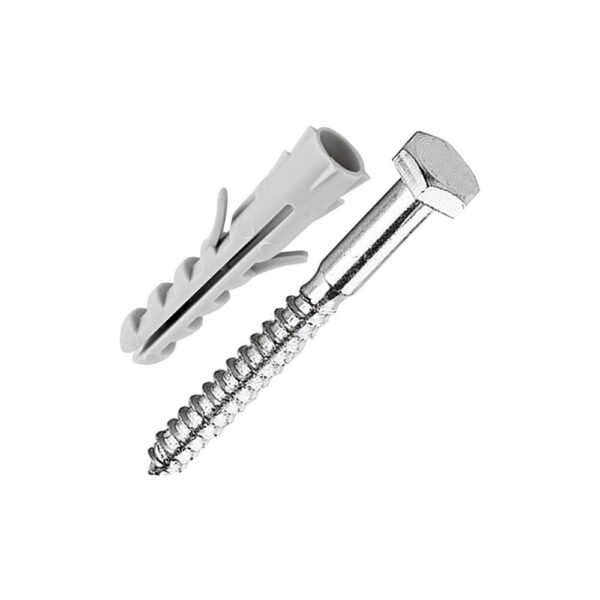 Bucha de Fixação em Nylon com Parafuso Sextavado 10mm Bemfixa 2 unidades