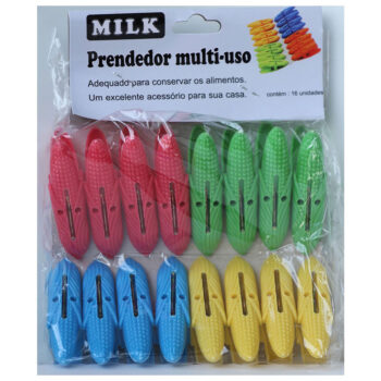 Jogo de Prendedores para Embalagem em Formato de Milho Milk 16 unidades