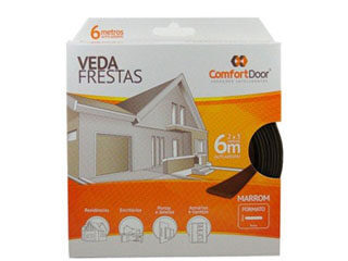 Veda Frestas Auto Adesivo Marrom Modelo D Comfort Door 6x9mmx3m