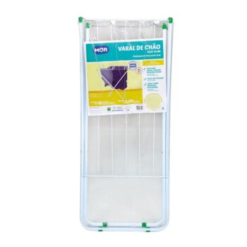 Varal de Chão Slim Sem Abas em Aço Branco Mor 79x45cm