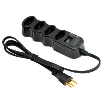 Filtro de Linha com 4 Tomadas Branco Preto 1m Bivolt