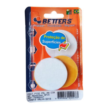 Feltro Protetor Adesivo Redondo Branco Betters 46x3mm - 4 Peças