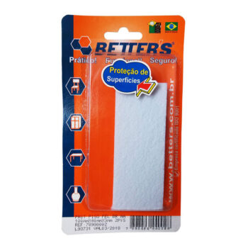 Feltro Protetor Adesivo Retangular Branco Betters 100x40mm - 2 Peças