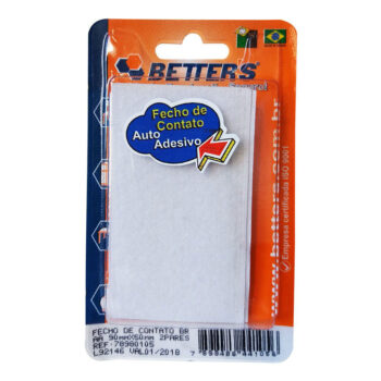 Fecho de Contato Adesivo Branco Betters 90x50mm 2 Pares