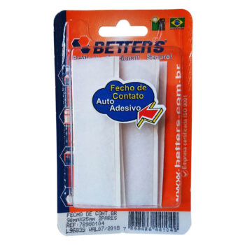 Fecho de Contato Adesivo Branco Betters 90x25mm 2 Pares