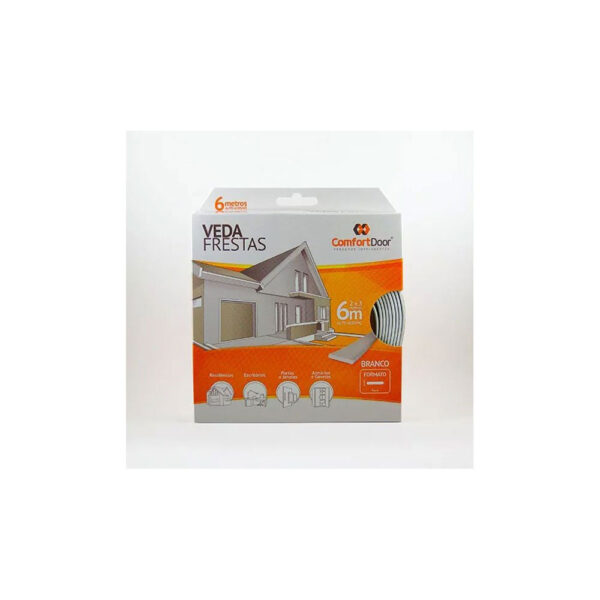 Veda Frestas Auto Adesivo Branco Modelo I Comfort 9mmx3m - Imagem 6