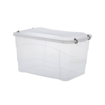 Caixa Organizadora com Tampa de Plástico Incolor Paramount 50L