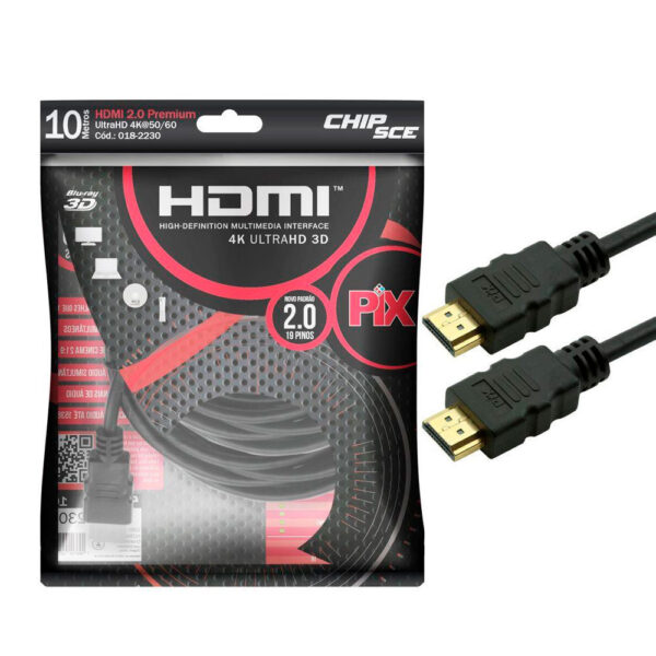 Cabo HDMI 2.0 Ultra HD Pix ChipSCE 10m - Imagem 2