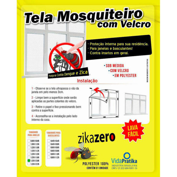 Tela Mosquiteiro com Velcro para Janela Vida Pratika 1,25x2,05m - Imagem 3