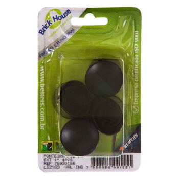 Ponteira Externa para Móveis em PVC Preta 1'' Betters 4 unidades