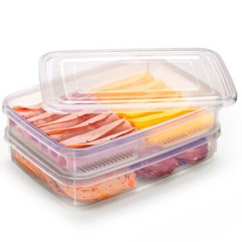 Porta Frios Duplo com 4 Divisórias de Plástico Incolor Nitronplast 1,4L