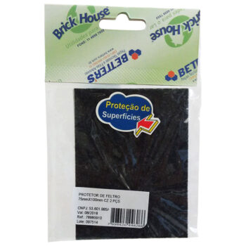 Protetor Anti-risco Quadrado em Feltro Cinza Betters 100x75mm - 2 Unidades