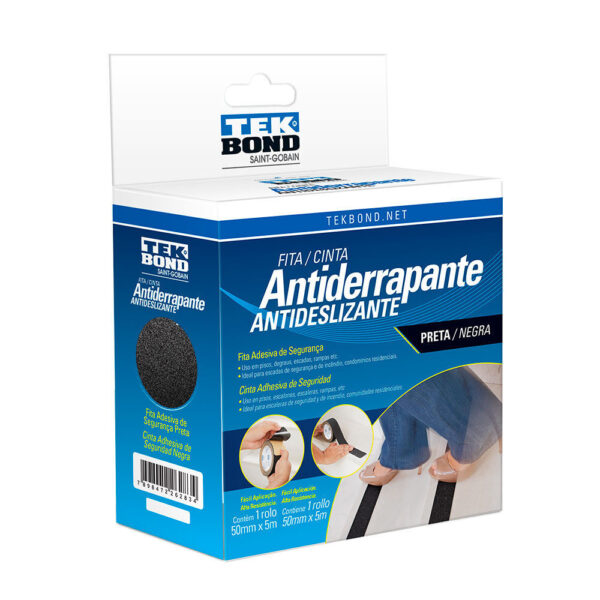 Fita Antiderrapante 50Mmx5M Preta Tekbond