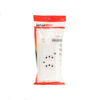 Tomada em Barra 2P+T 2 Saídas Sem Fio Branco Interneed