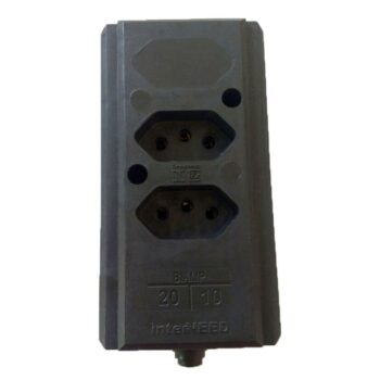 Tomada em Barra 2P+T 2 Saídas Sem Fio Preto Interneed