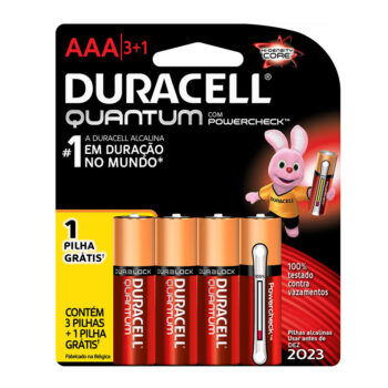 Pilha Alcalina AAA Quantum Duracell 4 Unidades