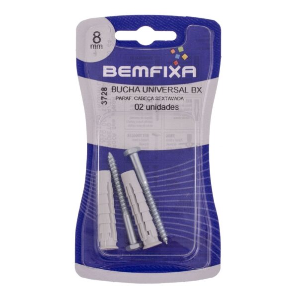 Parafuso Sextavado com Bucha Bemfixa 3/16" x 50mm 2 Unidades - Imagem 2