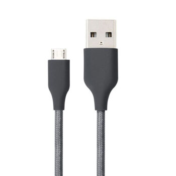 Cabo USB 2.0 x Micro USB de Nylon Trançado Cinza Geonav 1m