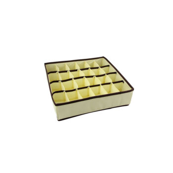 Organizador de Gaveta Colmeia para Calcinhas e Cuecas 24 Divisórias Bege Clink