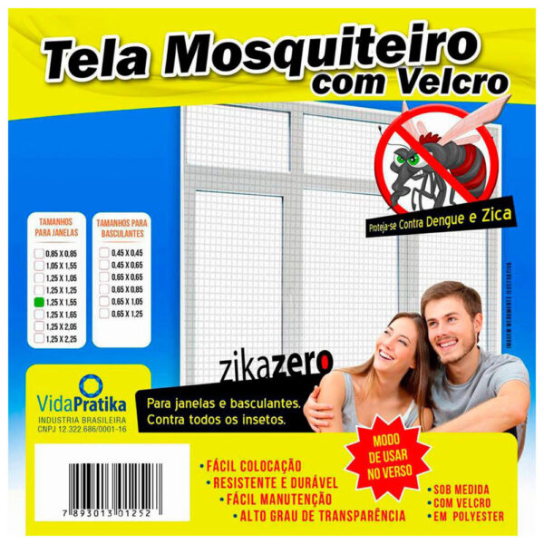 Tela Mosquiteiro com Velcro para Janela Vida Pratika 1,25x1,55m - Imagem 3