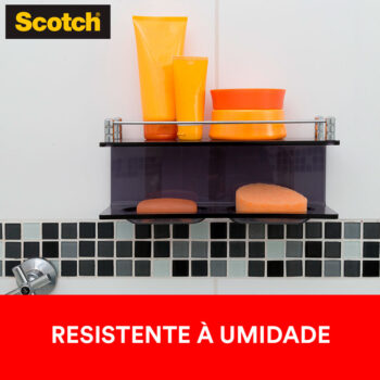 Fita Fixa Forte Dupla Face para Banheiro Scotch 3M - 24mmx1m