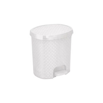 Lixeira de Plástico Texturizada com Tampa e Pedal Branca Nitronplast 6L