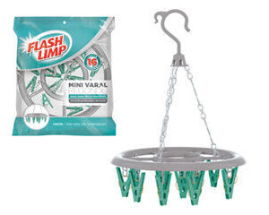 Mini Varal Redondo com 16 Prendedores Flashlimp