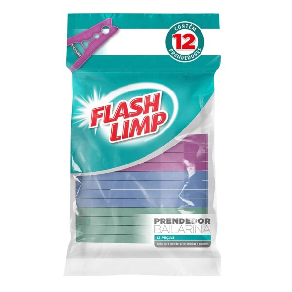 Prendedores de Roupa Bailarina Flashlimp 12 Peças - Imagem 2