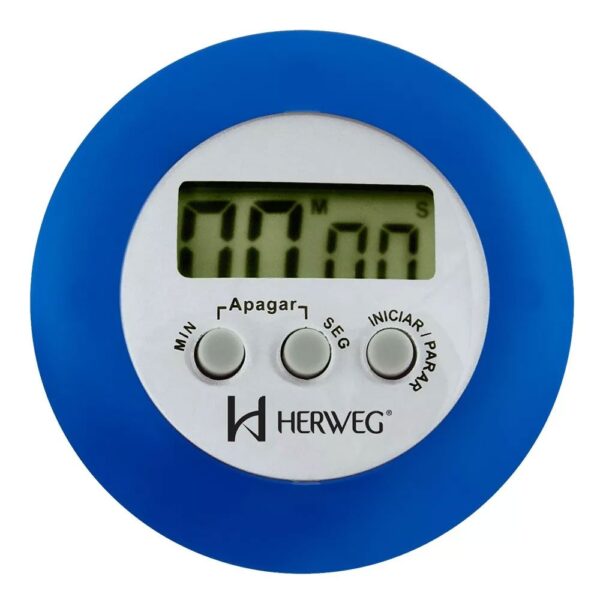 Timer Digital Regressivo Redondo Azul Herweg - Imagem 2